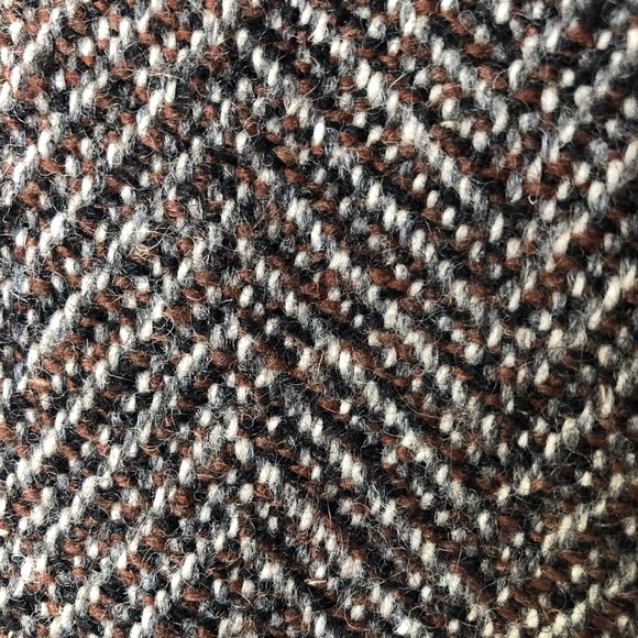 Vintage brown wool tweed herringbone oversize lined coat XL - Picture 9 of 14